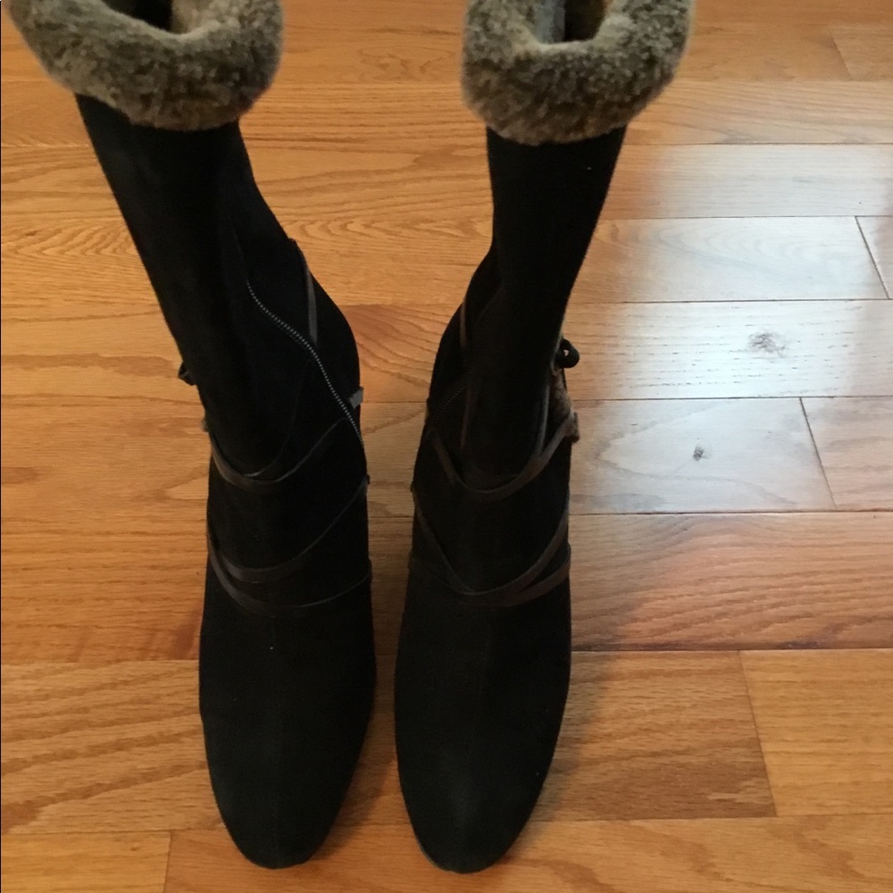 SALE - Circa Joan & David black suede booties Size 7.5